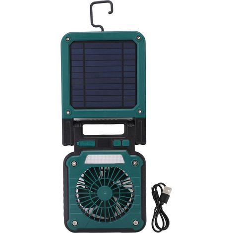 Solarbetriebener Campingventilator Mit Led-licht – 4000 Mah, 3 Geschwindigkeitsstufen Und 5 Beleuchtungsmodi