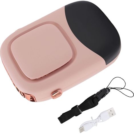 Wiederaufladbarer, Tragbarer Nackenventilator Mit Usb-anschluss – Leistungsstarker, Langlebiger 2000-mah-akku, Pink