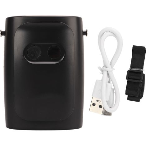 Wiederaufladbarer, Tragbarer Gürtelventilator Mit 10000 Mah Für Outdoor-angeln – Schwarz