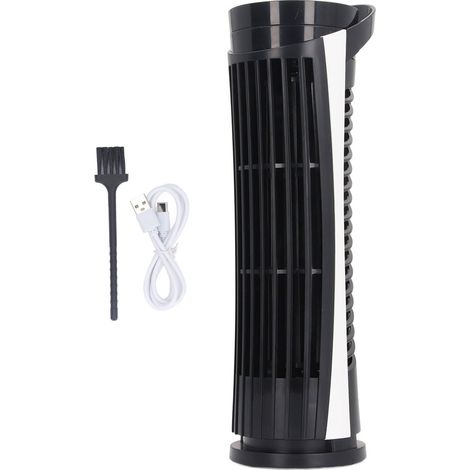 Standventilator Ohne Rotorblätter Mit 90°-oszillation, 2 Geschwindigkeitsstufen, Integrierter Beleuchtung, Leise (34 Db), Usb 2.0, Schwarz
