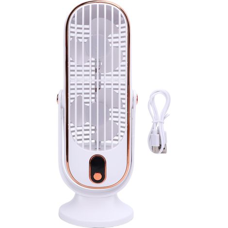 Standventilator, 5 Geschwindigkeitsstufen, Bürstenloser Motor, Integrierter 1000-mah-akku, Usb-c-anschluss, Weiß