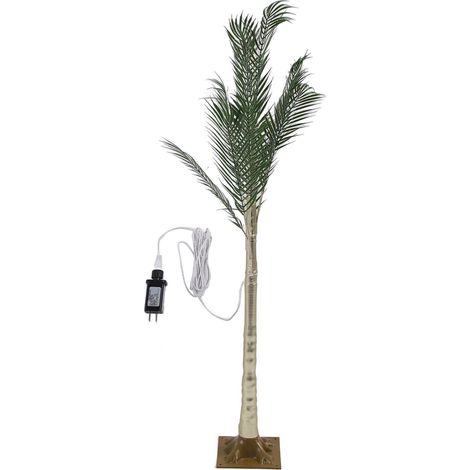 Künstliche, Beleuchtete Palme, 150 Cm Hoch, Mit 165 Leds, Abs-stamm, Ideal Für Terrasse, Pool, Garten Und Tropische Dekoration
