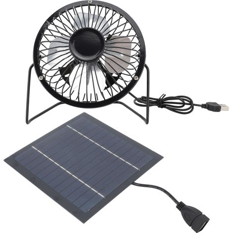 5-w-solarventilator Für Die Außenkühlung – Usb-ventilator-set Mit Monokristallinem Solarpanel