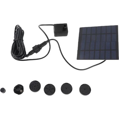 Solarbrunnenpumpe Für Den Garten Mit 4 Düsen, 7v-solarpanel, Max. Förderhöhe 150 Cm, Schwarz