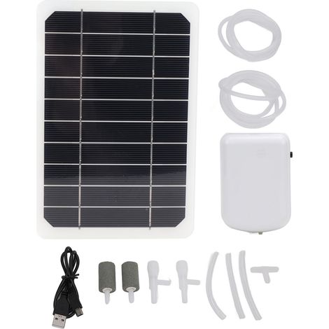 Solarbetriebener Teichbelüfter 2000 Mah, Geräuschlos Und Wasserdicht, Für Aquarien Und Hydrokulturen