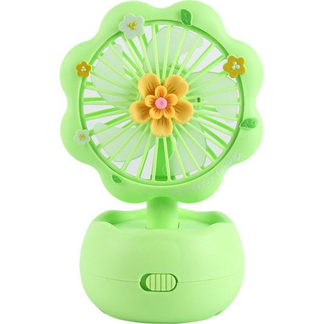 Leiser, Per Usb Aufladbarer Tragbarer Ventilator In Form Einer Grünen Blume – Mini-tisch- Und Handventilator