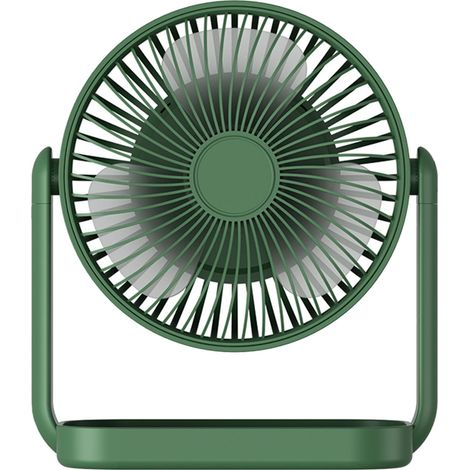 Leiser, Wiederaufladbarer 3-blatt-tischventilator – Retro-grün, Usb-anschluss, Tragbar Für Büro, Zuhause Und Camping