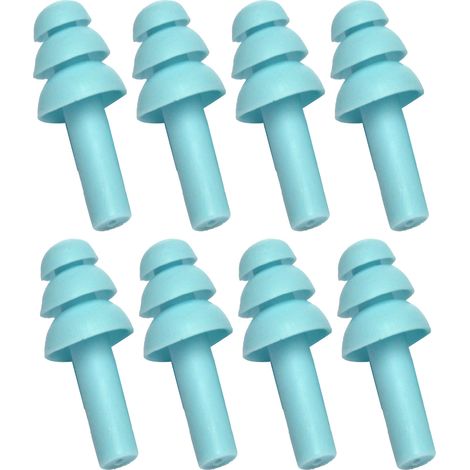 Waschbare Silikon-ohrstöpsel Mit Geräuschunterdrückung – 4 Paar, Blau, Mit Formgedächtnis, Für Schlaf Und Lärmisolierung