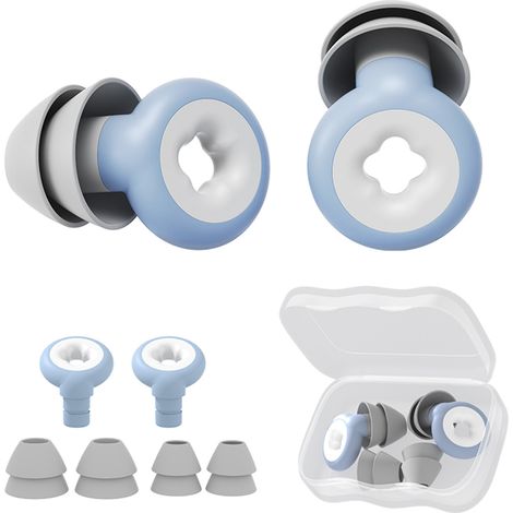 Wiederverwendbare Silikon-ohrstöpsel Mit Geräuschunterdrückung Zum Schlafen – Blau, 25–33 Db Geräuschreduzierung, Ergonomisch Und Wasserdicht