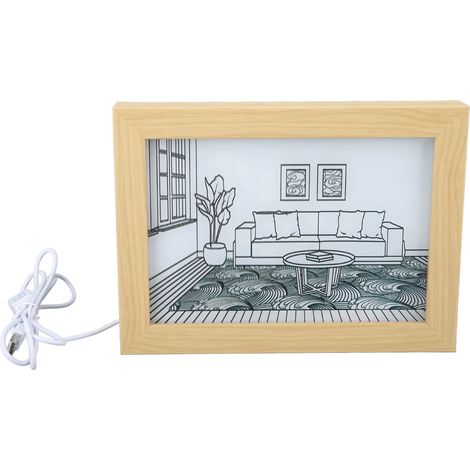 Dekorative Led-bilderleuchte Im Japanischen Anime-stil – 3 Beleuchtungsmodi (weiß/warm/neutralweiß), Größe 32 X 23 Cm, Usb-stromversorgung