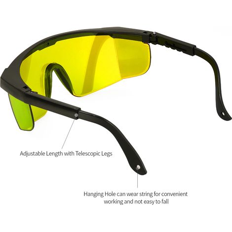 Gelbe Laserschutzbrille Für Gravuren Im Bereich Von 200–540 Nm, Od4+, Inklusive Etui Und Reinigungstuch