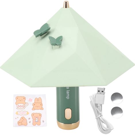 Gl305 Usb-wiederaufladbare Led-nachttischlampe In Regenschirmform, 3 Helligkeitsstufen, Grün