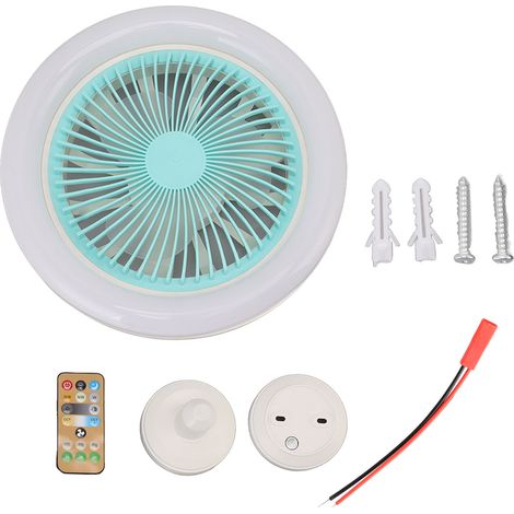 9,8-zoll-led-deckenventilator Mit Integrierter Beleuchtung, 36 W, Leise, Per Fernbedienung Verstellbar, Blau