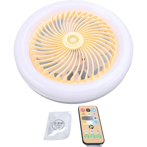 Led-deckenventilator Mit Licht Und Fernbedienung – Schwenkbarer Kopf, 3 Geschwindigkeitsstufen, 3 Farben, Gelb