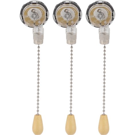 Zugschalter Für Deckenventilator Und Lampe – 3 Stück, 250 V/125 V, Aus Reinem Kupfer Und Korrosionsbeständigem Kunststoff