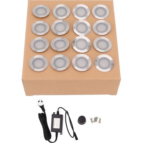 16er-pack Wasserdichte Led-einbaustrahler (ip67) Für Terrasse, Warmweißes Licht (2800–3200 K), 10 W, 90–265 V, Australischer Stecker