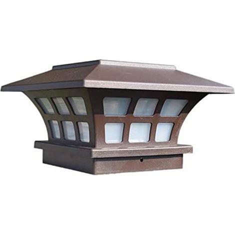 Solarbetriebene Außensäulenleuchte, Wasserdicht (ip65), 80–100 Lm, Weiß, 16,5 X 16,5 X 11 Cm, 8 Stunden Akkulaufzeit
