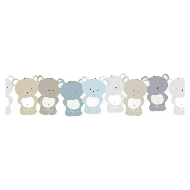 Bricoflor Teddy Bär Tapete für Babyzimmer Selbstklebende Bordüre in Pastellfarben für Kinderzimmer Tapetenbordüre Ideal für Baby Jungenzimmer