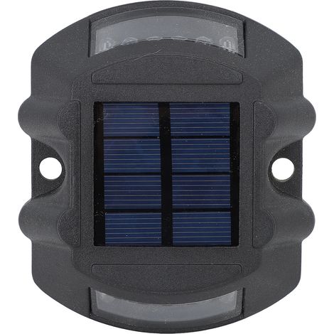Solar-wegeleuchte – Ip68 Wasserdichte Straßenmarkierung Aus Aluminiumlegierung, Rotes Licht, 12 Leds