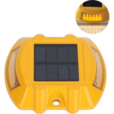 Solarbetriebene Wegeleuchten – Ip68 Wasserdichte Gelbe Led-pollerleuchten Aus Aluminiumguss, 6 V, 1,8 W, Automatische Induktion