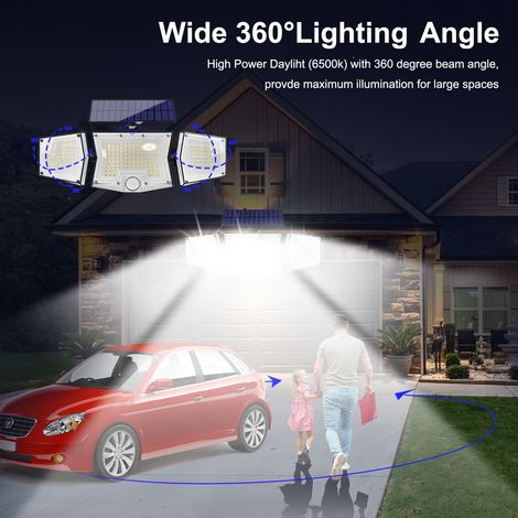 Solar-außenwandleuchte Mit Fernbedienung, 199 Leds, Ip65 Wasserdicht, Bewegungsmelder