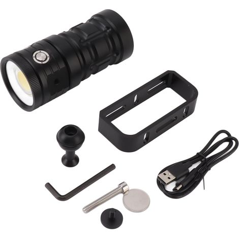18000 Lm Led-tauchlampe, Wasserdicht Nach Ipx8 Bis 100 M, 3 Lichtquellen (weiß/rot/blau), Integrierter Akku