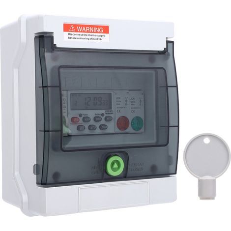 Wasserdichter Verteilerkasten Ip65 32a Mit Programmierbarem Digitaltimer Für Außenbeleuchtung, Pumpen Und Ventilatoren