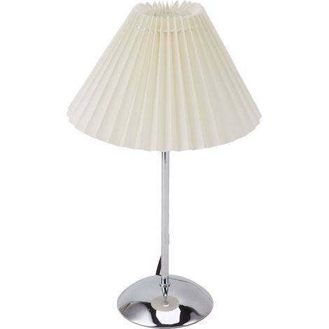 Led-tischleuchte Aus Metall Mit Plissiertem Stoffschirm, 3 Farbtemperaturen, 42 Cm