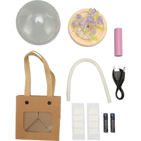 Led-nachtlicht In Tulpenform Aus Acryl Und Kunststoff – 13 Lila Blüten, Integrierter 1150-mah-akku