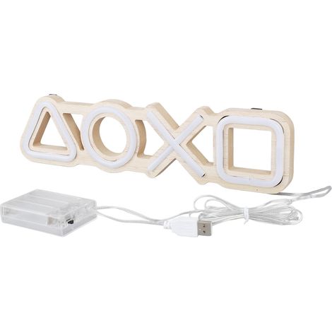 Led-neon-wandleuchte Für Ps5 – Lichtpaneel Aus Holz Und Pvc, Usb- Oder Batteriebetrieb, 34,5 X 8,5 Cm, Pink
