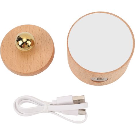 360° Verstellbare Led-wandleuchte Mit Magnet, Usb-c-aufladbar, Stufenloser Touch-dimmer, Aus Buchenholz