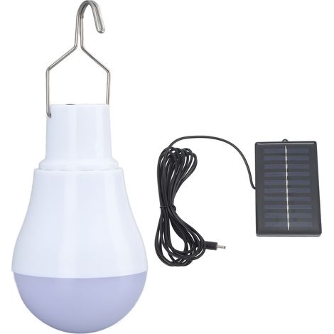 Led-solarlampe Mit Photovoltaikpanel, 500-mah-akku, Integriertem Haken, Weißem Abs-gehäuse, Für Camping Und Notfälle