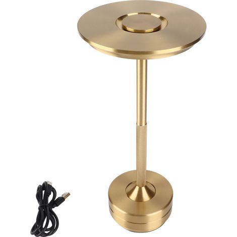 Kabellose Led-schreibtischlampe Aus Goldfarbenem Aluminium – 3 Helligkeitsstufen, Schnellladefunktion, Integrierter Akku