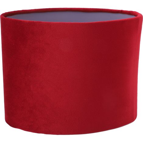 Ovaler Lampenschirm Aus Stoff Für Steh- Oder Tischlampen, Kompatibel Mit E27/e14-leuchtmitteln, Bordeauxrot, 23 X 12,5 X 18 Cm
