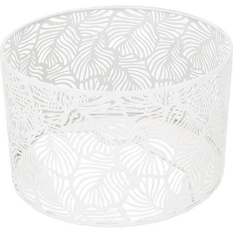 Weißer, Durchbrochener Metalllampenschirm – 25 Cm, Kompatibel Mit E14/e27-leuchtmitteln, Moderner Und Minimalistischer Stil Für Tisch-, Decken- Oder Pendelleuchten