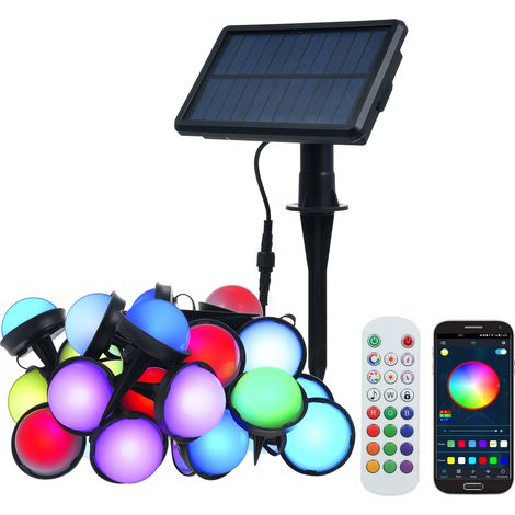 Rgbw-solarleuchten Für Den Außenbereich – 25 Stück, Ip65 Wasserdicht, App- Und Fernbedienungssteuerung, Integrierter 2000-mah-akku
