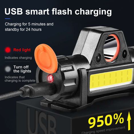 Led-stirnlampe Für Nachtangeln, Wandern Und Camping – Modell 211 – Usb-aufladbar, 800 Mah, 8 W