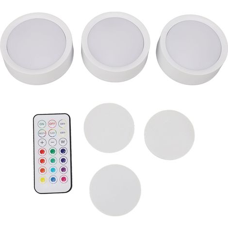 Kabellose Led-unterbauleuchte, 3 Strahler + Fernbedienung, 13 Rgb-farben, Aa-batterien Nicht Im Lieferumfang Enthalten