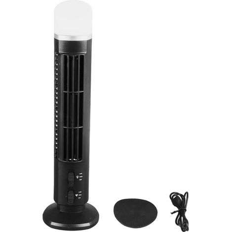 Usb-standventilator Ohne Rotorblätter Mit Integrierter Beleuchtung – Schwarz, Kompakt Und Leise Für Büro, Schlafzimmer Oder Wohnzimmer