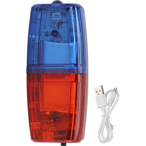 Blinkende Led-sicherheits-schulterleuchte, Schwerkraftsensor, Wiederaufladbar, Rot Und Blau