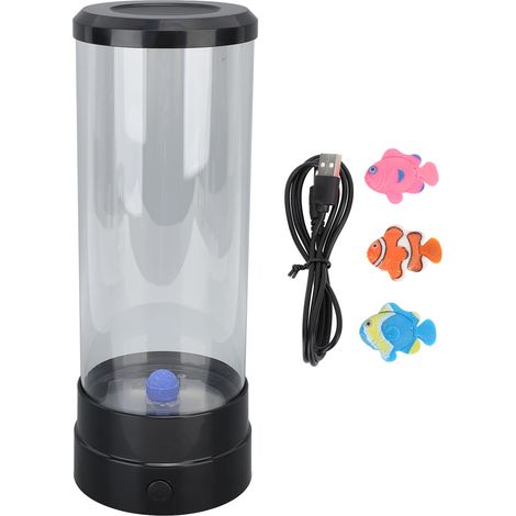 Bunte Led-nachtlampe In Fischform Mit Blasen – Dekorative Usb-lampe Für Schlaf- Und Wohnzimmer, Schwarz