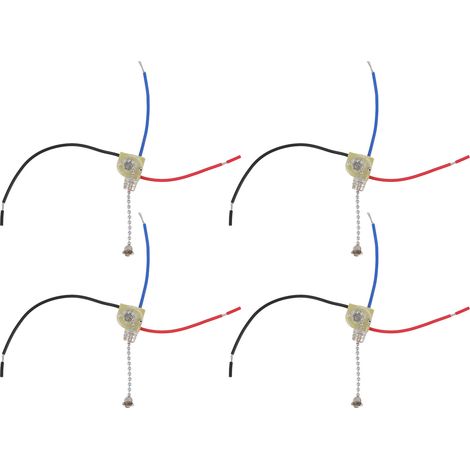 Zugkettenschalter Für Deckenventilator Und Kronleuchter – 4 Stück, 3-adrig, 250 V/125 V, Verchromt