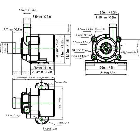 12 V Gleichstrom, 5 W, Bürstenlos, Geräuscharm (20–30 Db), Hohe Fördermenge (350 L/h) – Dauerbetriebswasserpumpe Für Eismaschinen, Kaffeemaschinen Und Heizsysteme.