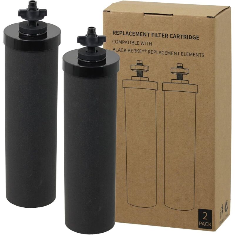 2er-pack Schwarze Wasserfilter, Kompatibel Mit Dem Berkey-reinigungssystem – Hochleistungs-ersatzfilterkartuschen Für Big Berkey, Royal Und Imperial – Wasserfilter Von Gra