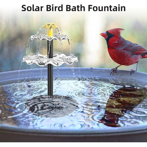 4-w-solarwasserpumpe Für Vogelteiche – Modell Bsv-sp004a, 9 Düsen, 180 L/h Fördermenge, Ip68 Wasserdicht, Schwarz