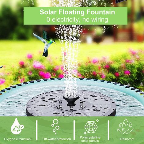 Schwimmender Solarbrunnen Für Außenpool Oder Gartenteich – Polykristallines Panel, 50 Cm Strahlhöhe, 13 Cm