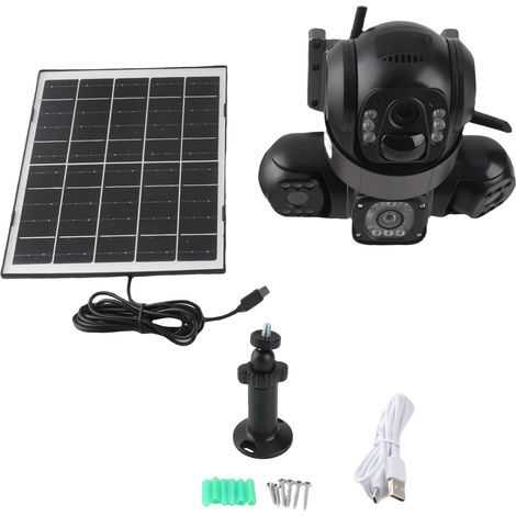 V380 Pro 3240×1920 Kabellose Solar-überwachungskamera Mit Dreifachobjektiv, Ki-bewegungserkennung Und Nachtsicht