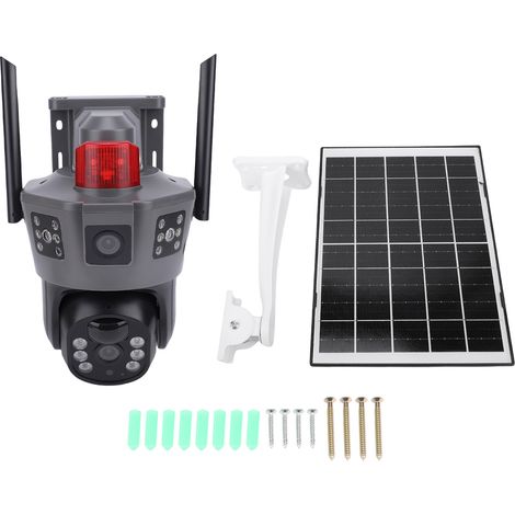 2k-dual-objektiv-funk-solar-überwachungskamera, 360°-drehung, Bewegungserkennung Und Gegensprechfunktion, Ip66