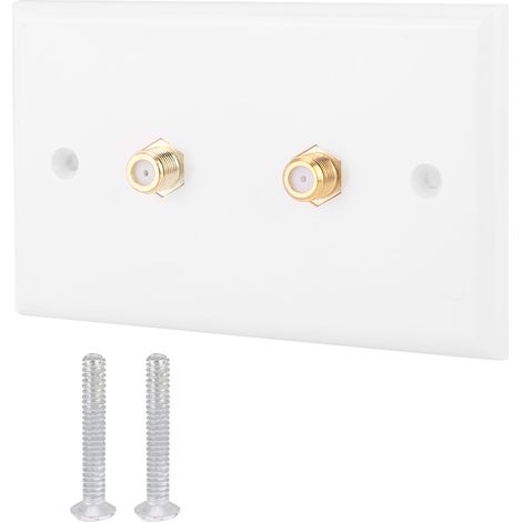 Doppelte F-förmige Wanddose Für Tv-kabel – 2 Stück, Abs-material, Abmessungen 11 X 7 Cm