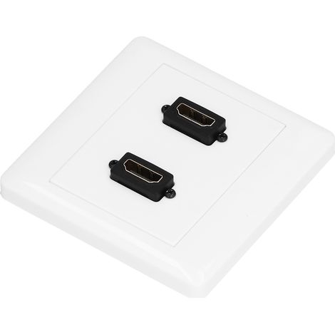 Hdmi-wanddose Mit 2 Buchsen-zu-buchsen-anschlüssen, 86 X 86 Mm, Weiß, Für Heimkino Und 4k-fernseher